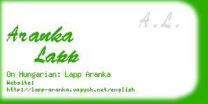 aranka lapp business card